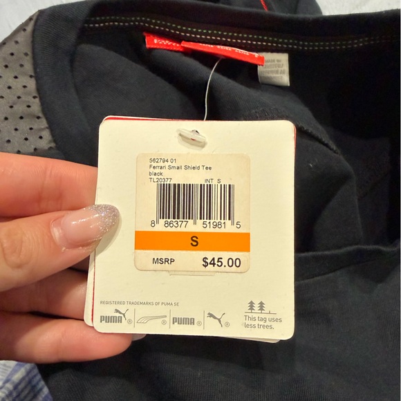 Puma Scuderia Ferrari Race MT7 men's t-shirt in black with red details NWT! - Picture 6 of 7